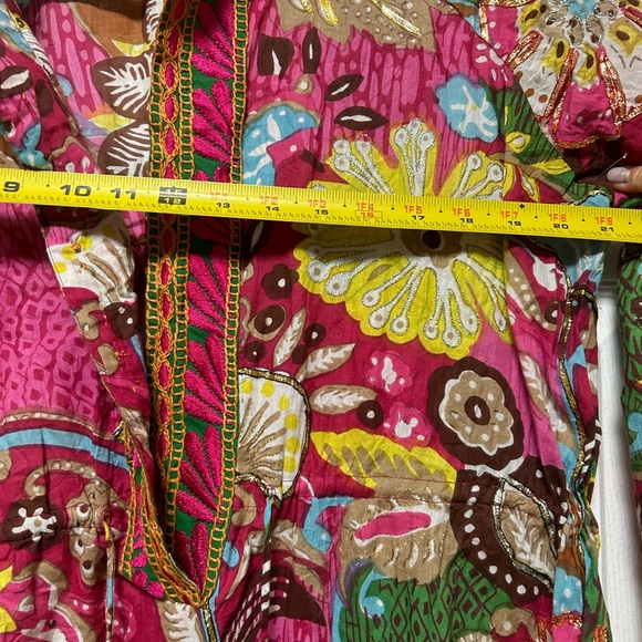 Sandy Starkman Embellished Boho Swim Cover-up Tunic Size Large - Picture 7 of 12